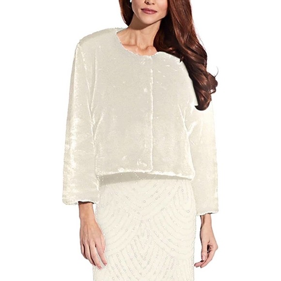 Adrianna Papell White Faux Fur Cape - Picture 3 of 9